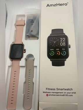 Amzhero IDW19 Pink Fitness Smartwatch - Wellness Tracker